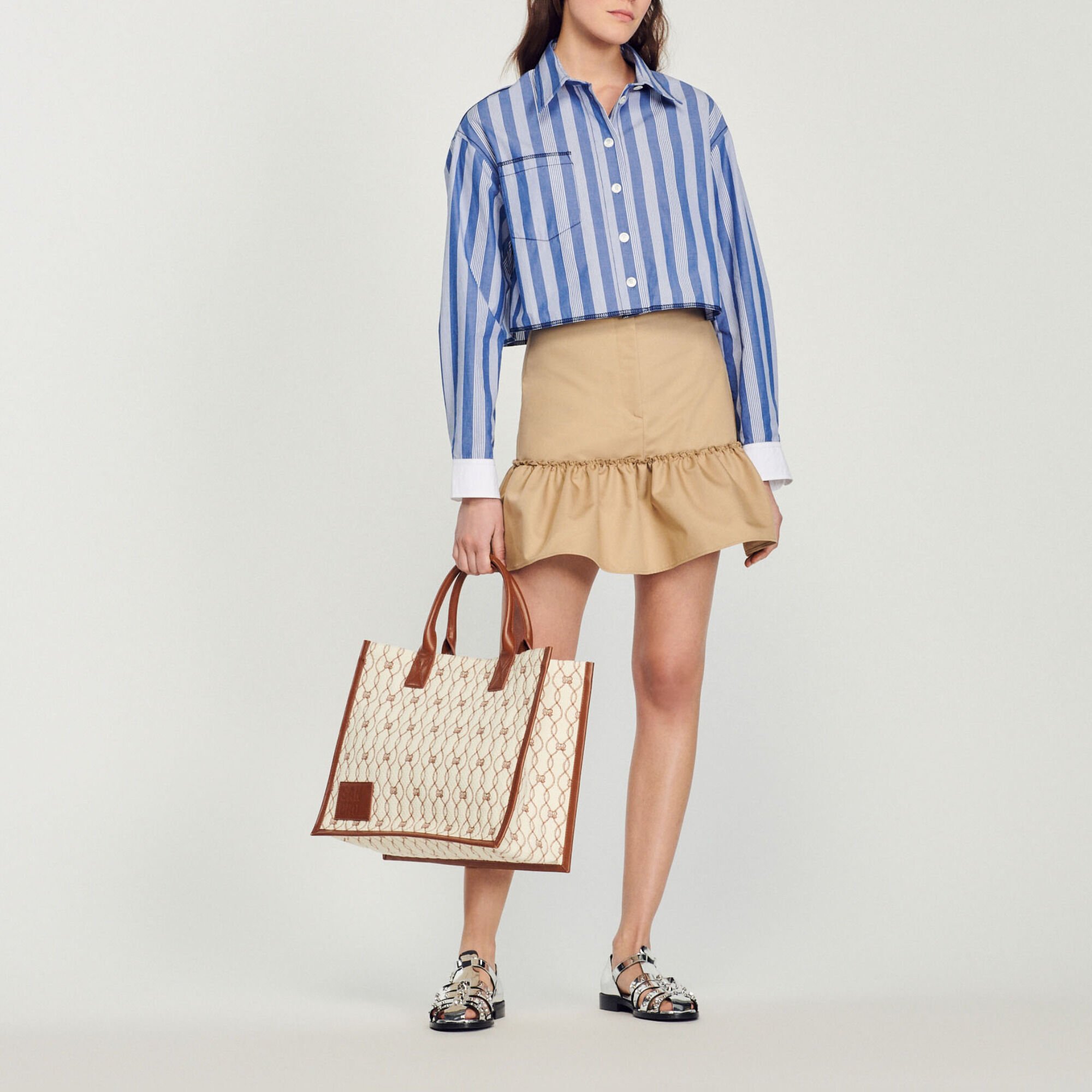 Camisa corta de rayas