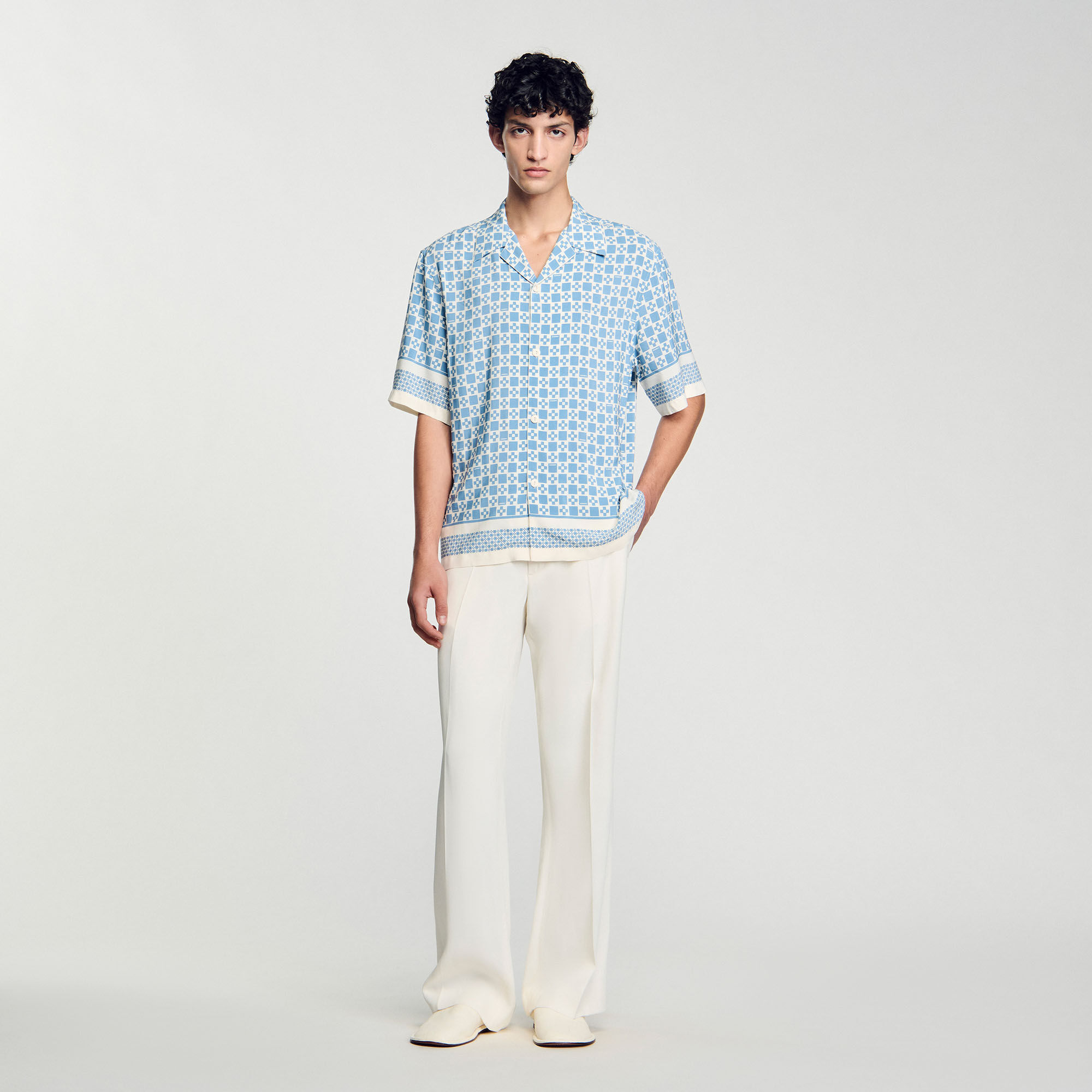 Camisa fluida con estampado Square Cross