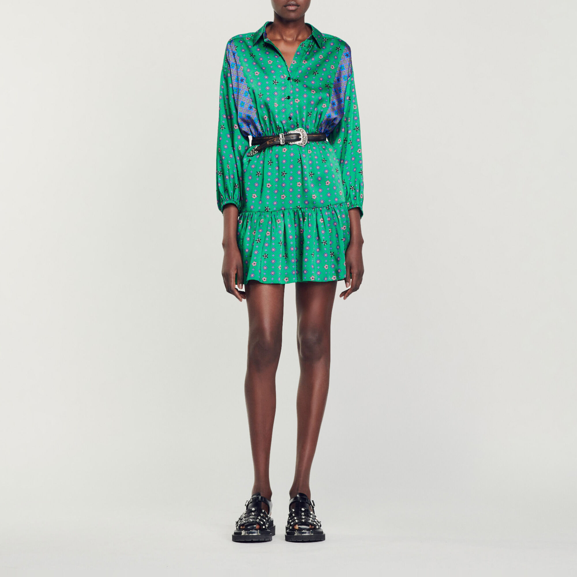 Vestido camisero estampado