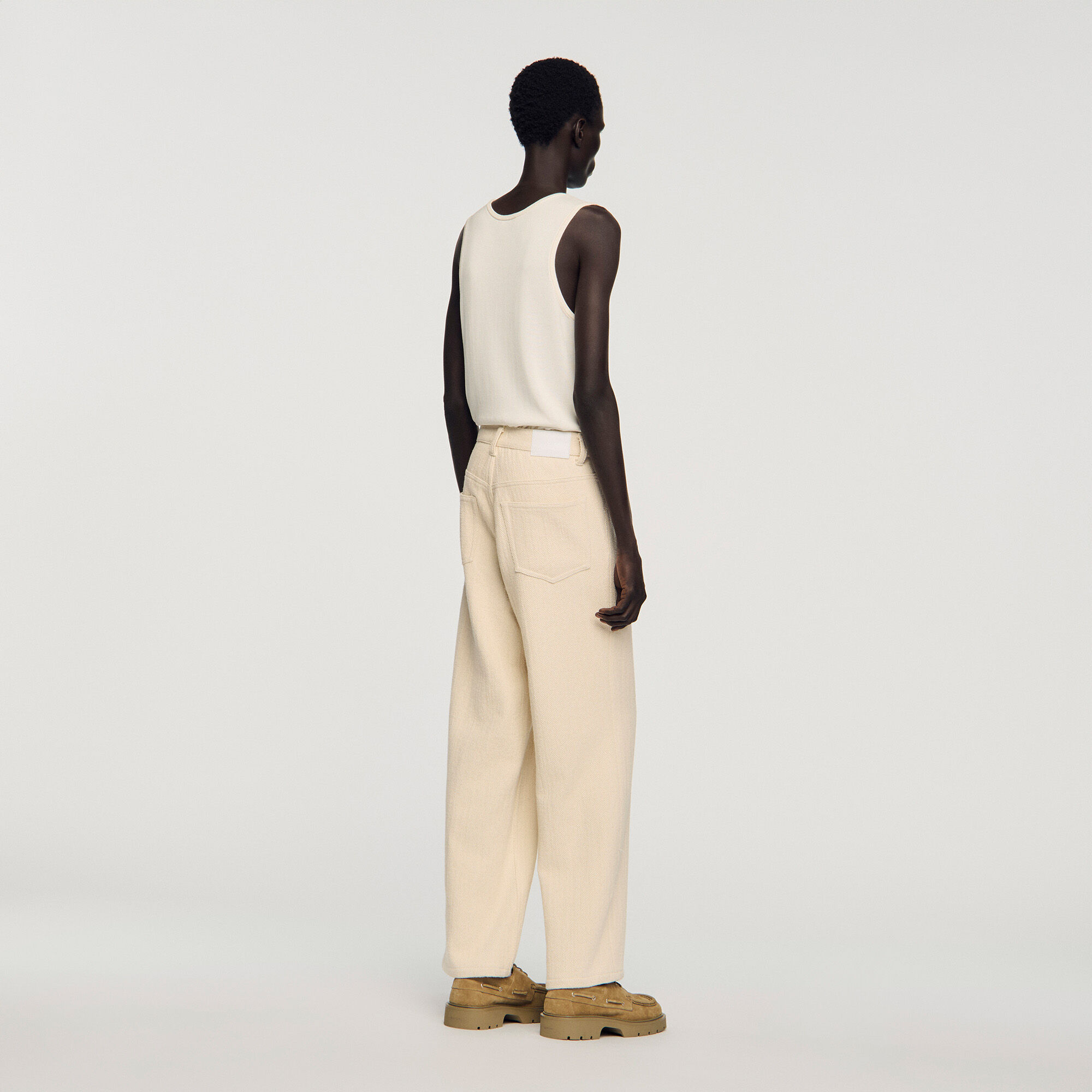 Pantal&oacute;n ancho de algod&oacute;n