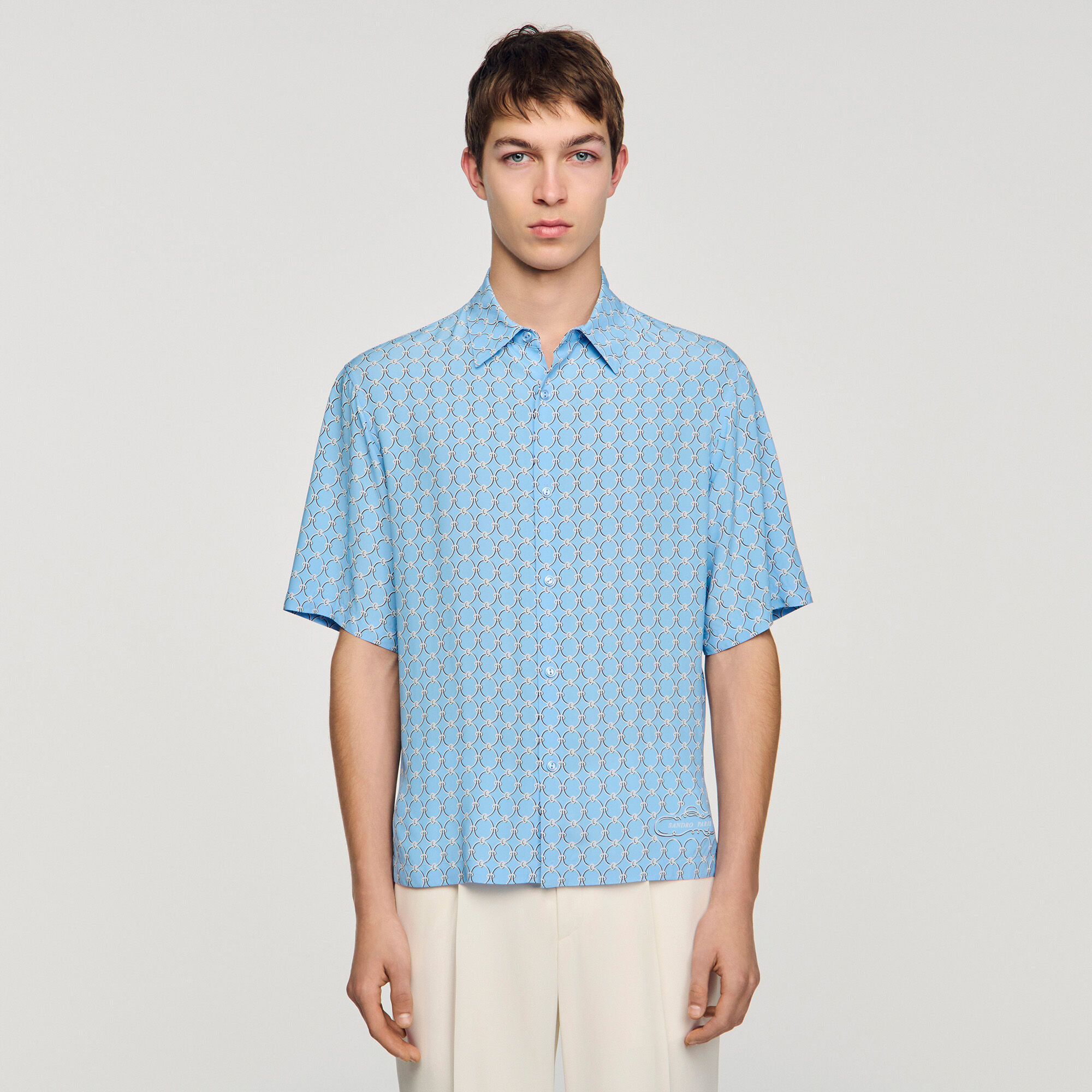 Camisa fluida estampado eslabones