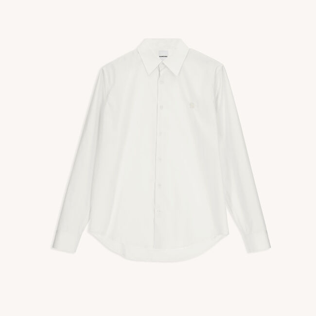 Camisa de algodón con firma bordada