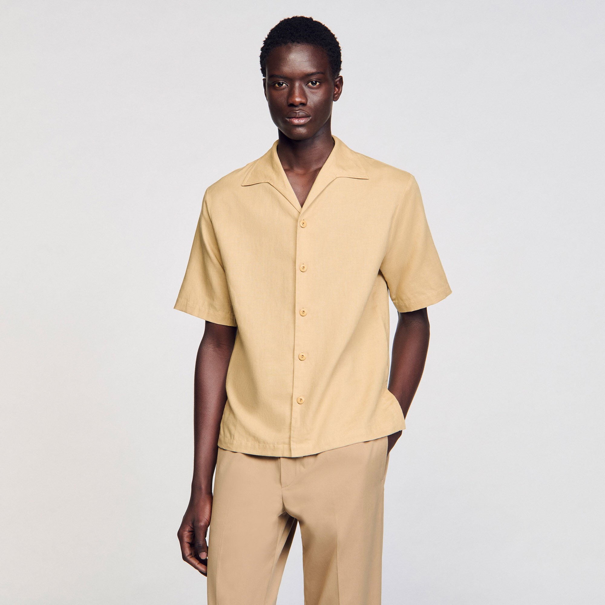 Camisa de algodón y lino