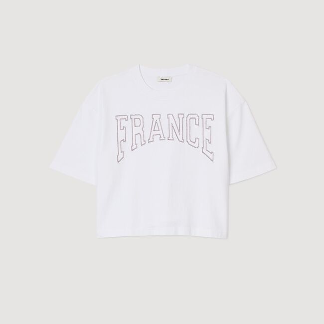 Camiseta corta bordada «France»