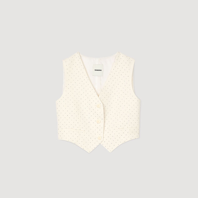 Chaqueta de tweed con strass