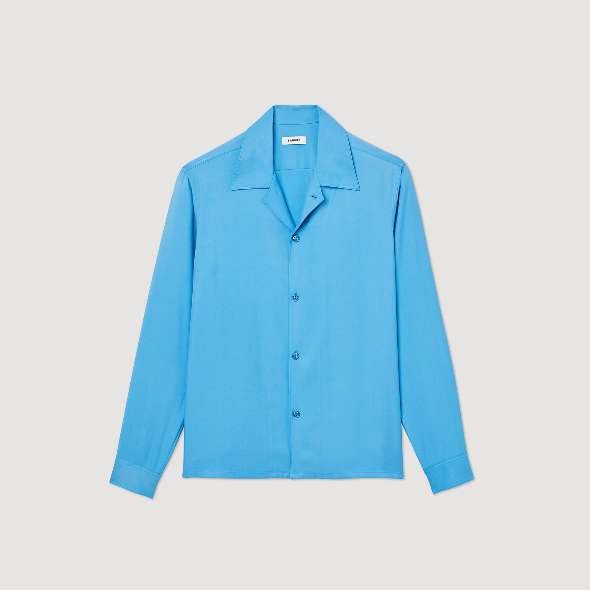 Camisa fluida de cuello estilo tiburón