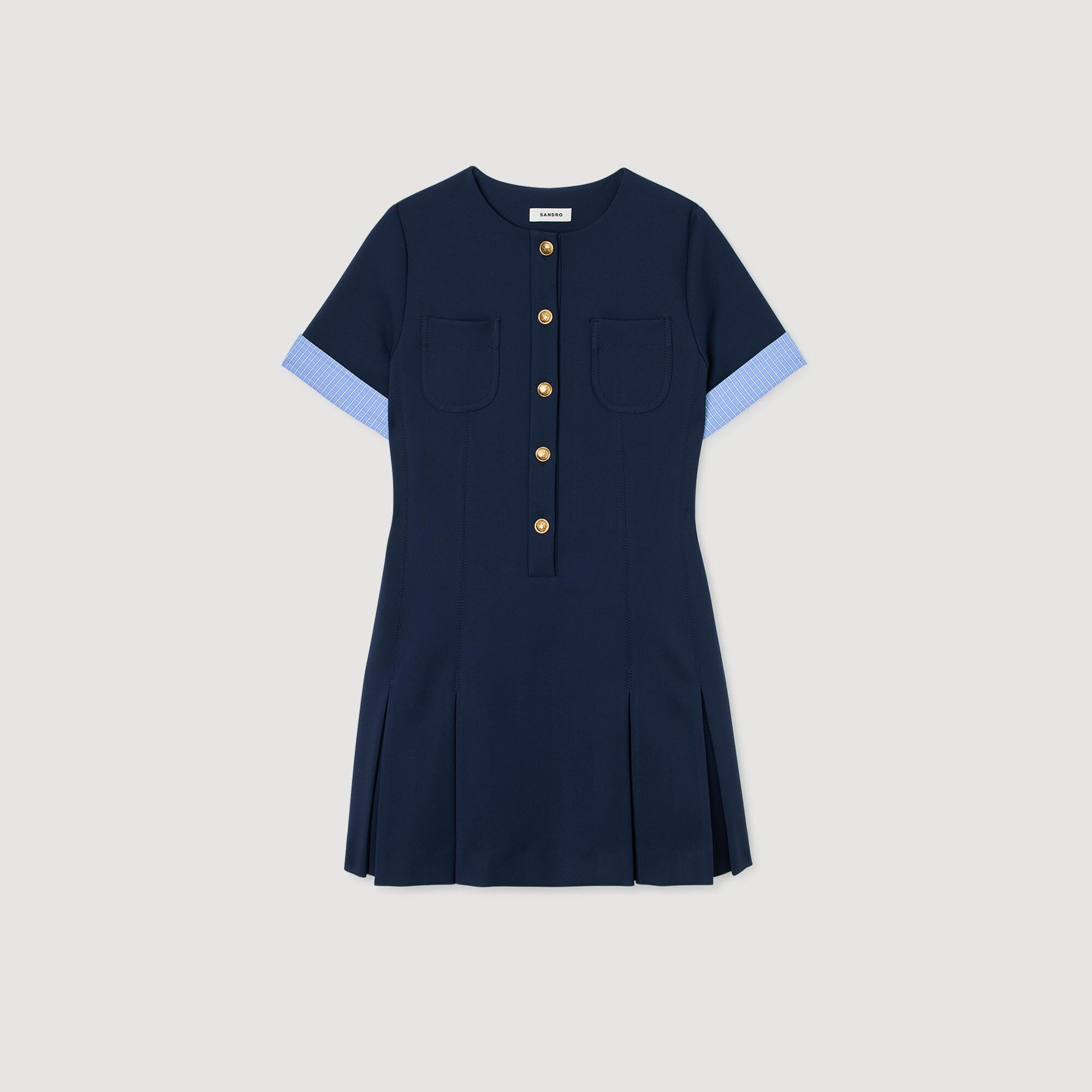 Vestido corto plisado