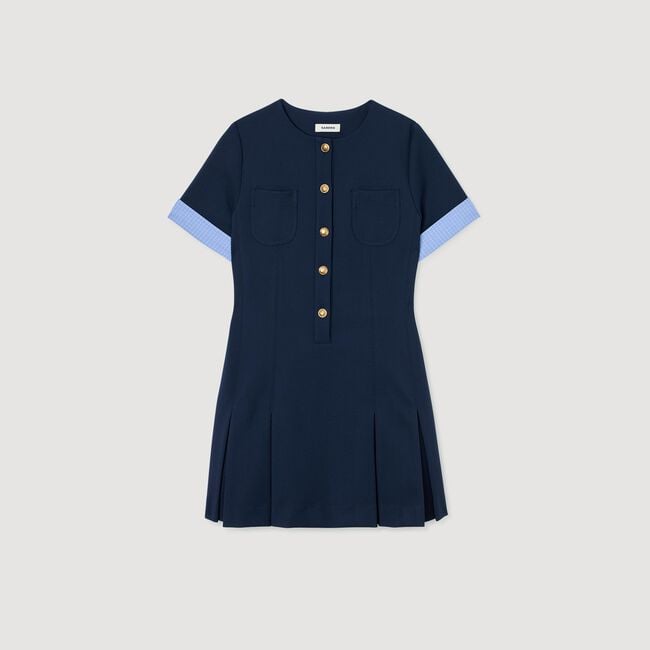 Vestido corto plisado