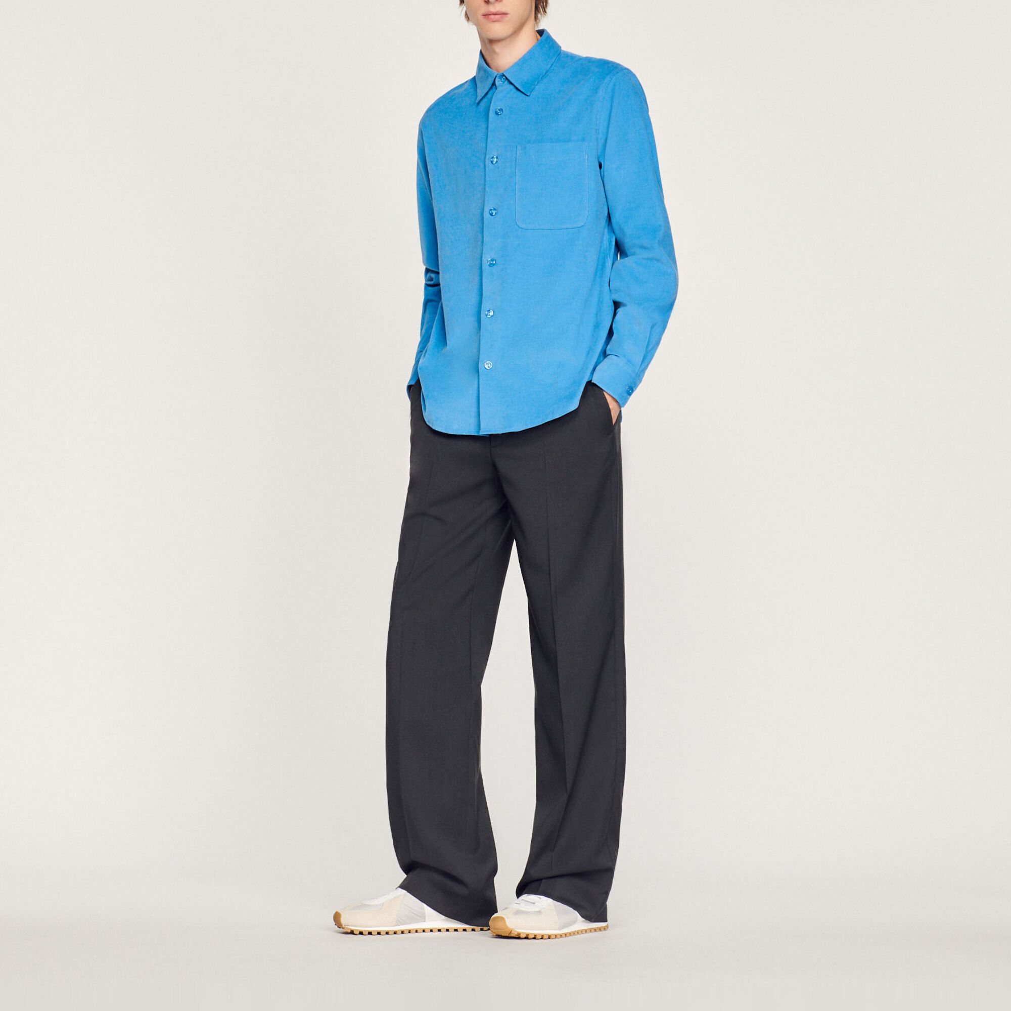 Camisa de terciopelo acanalado