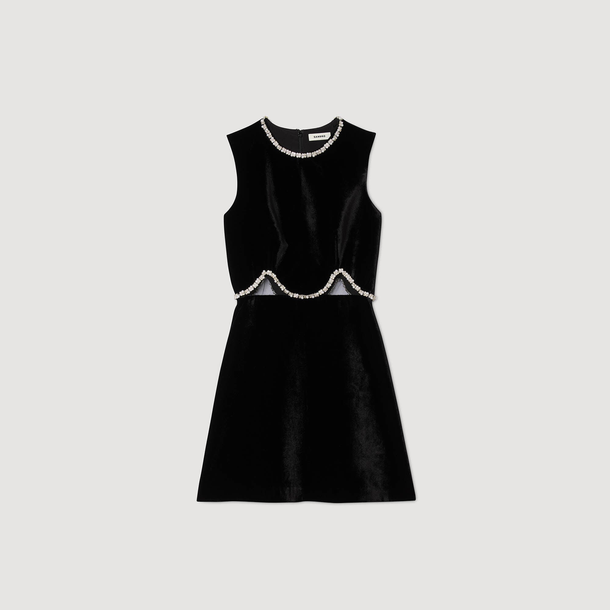 Vestido corto de terciopelo - Mujer | Sandro