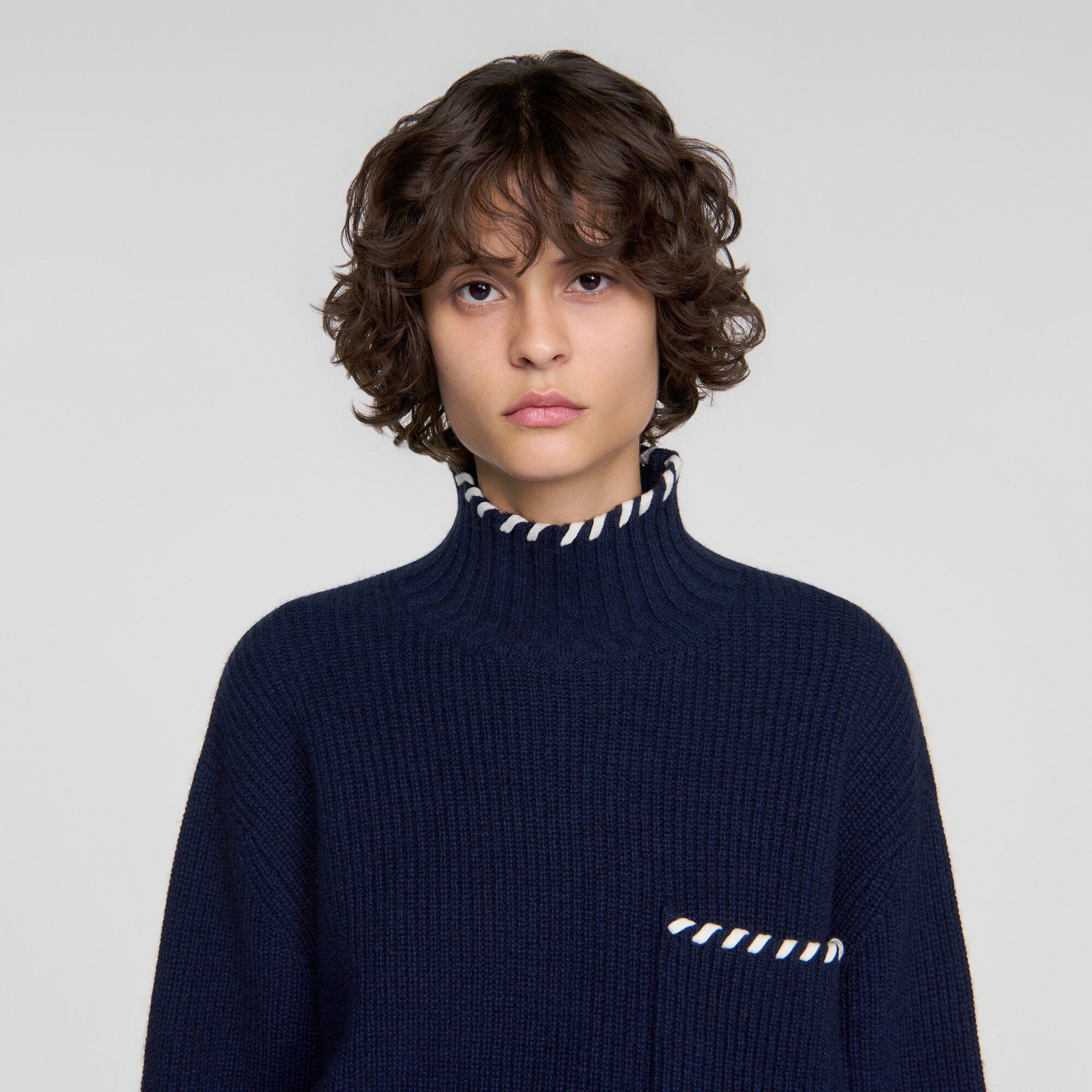 Jersey de lana con trenzados - Mujer | Sandro