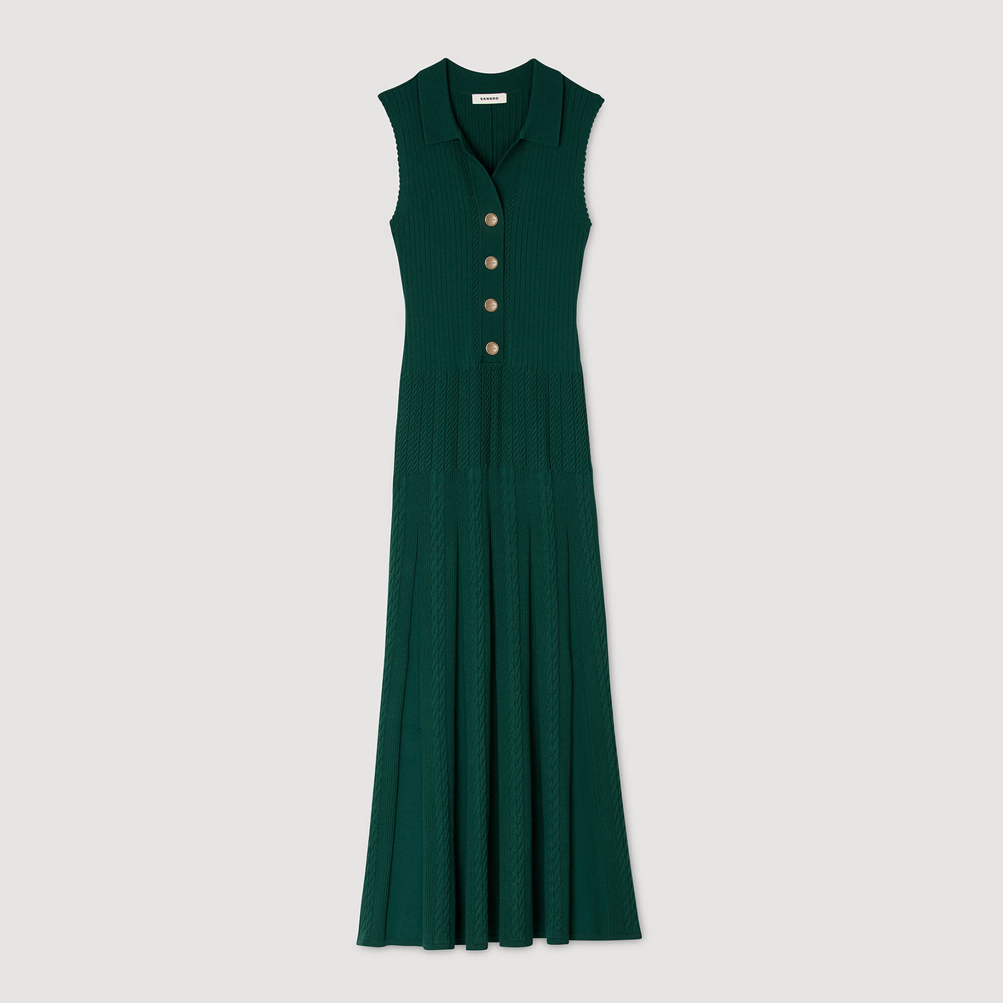 Vestido de punto con cuello polo