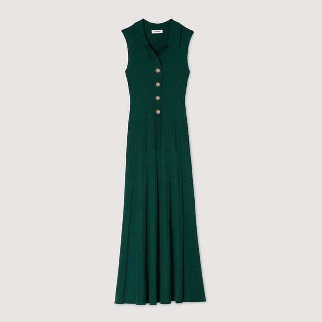 Vestido de punto con cuello polo