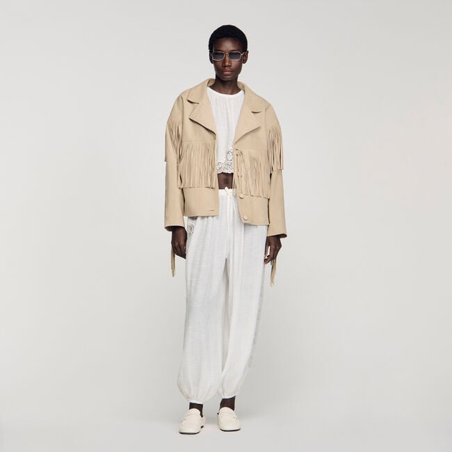 Cazadora de ante con flecos