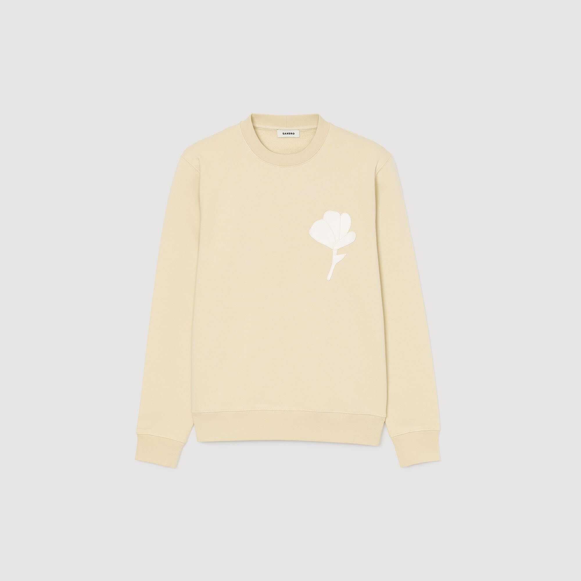Sudadera con parche de flor
