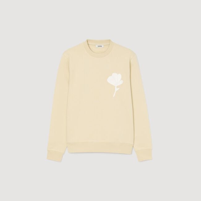 Sudadera con parche de flor