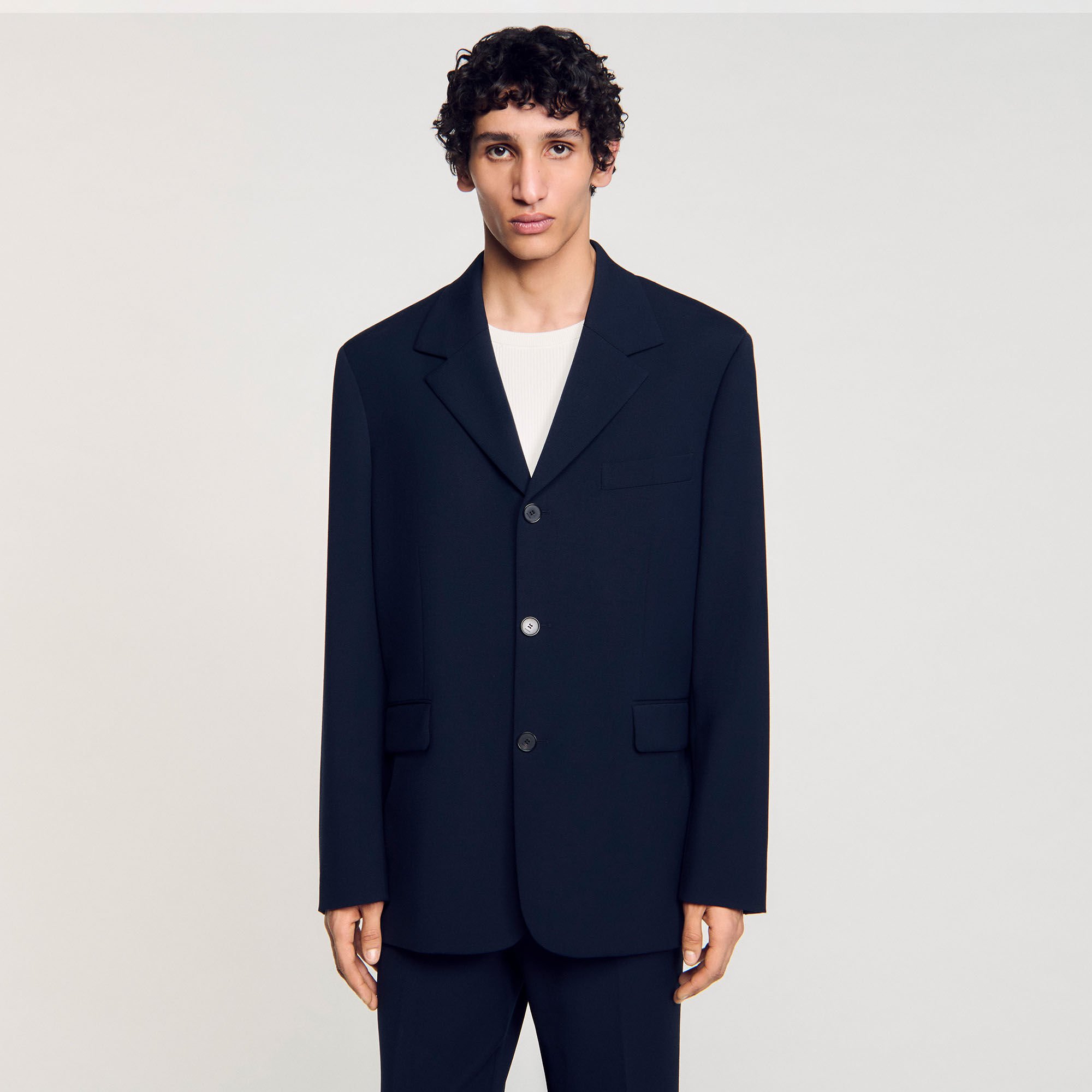 Chaqueta de traje oversize de lana