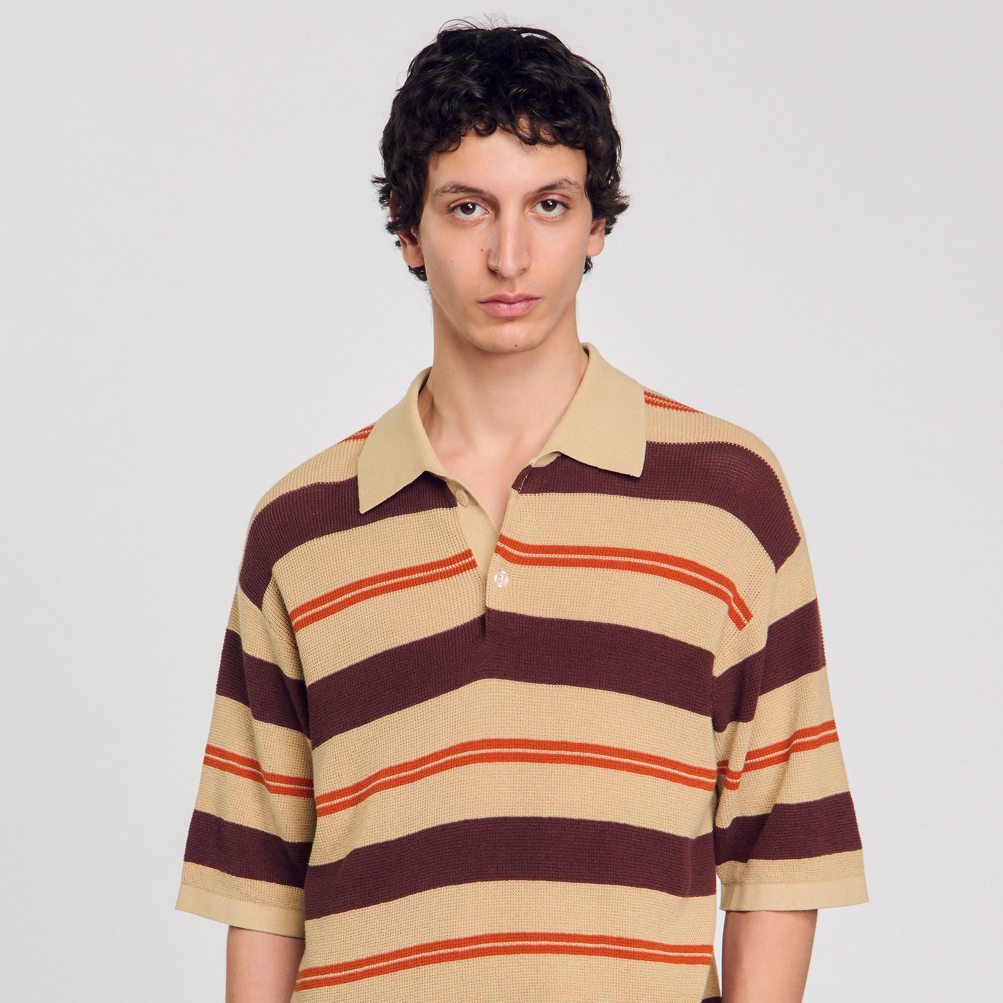 Polo de punto a rayas