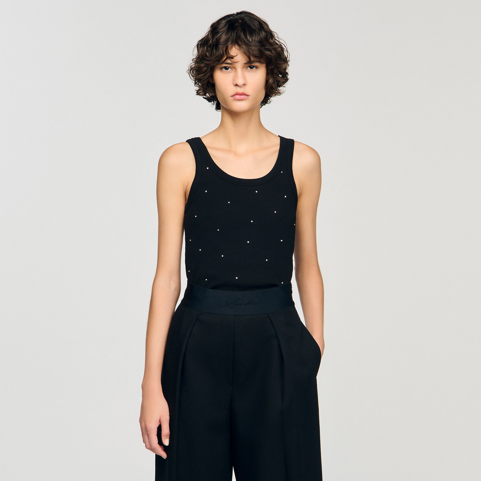 Camiseta de tirantes con strass
