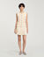 Falda corta plisada de tweed