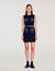 Falda corta de punto y denim