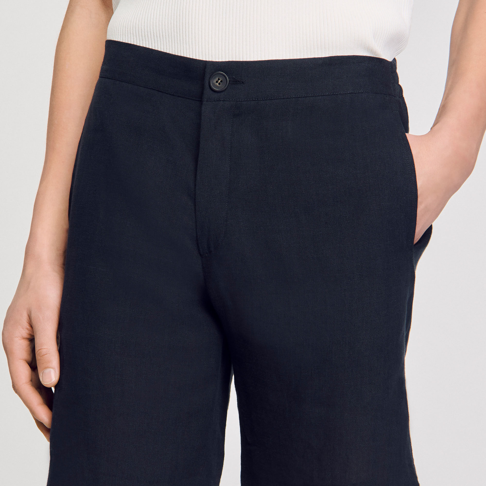 Pantalón corto de lino