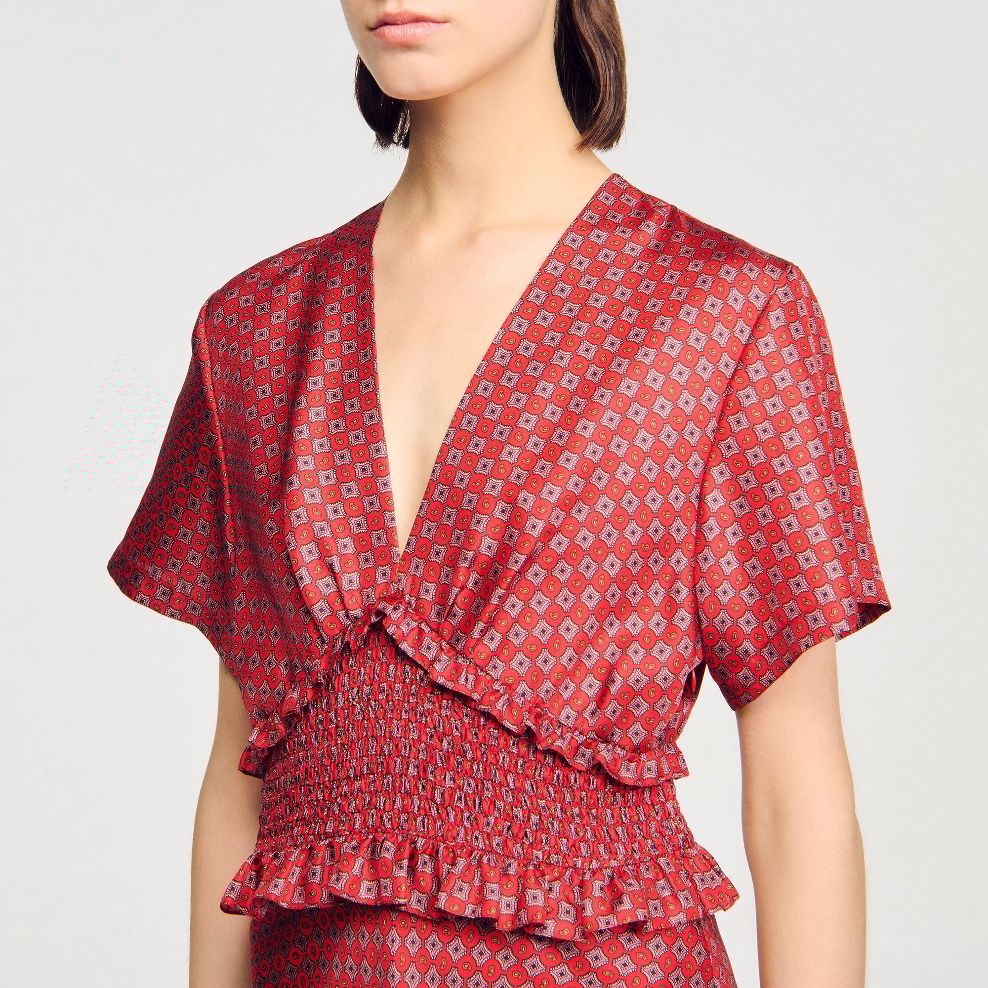 Vestido largo estampado pañuelo