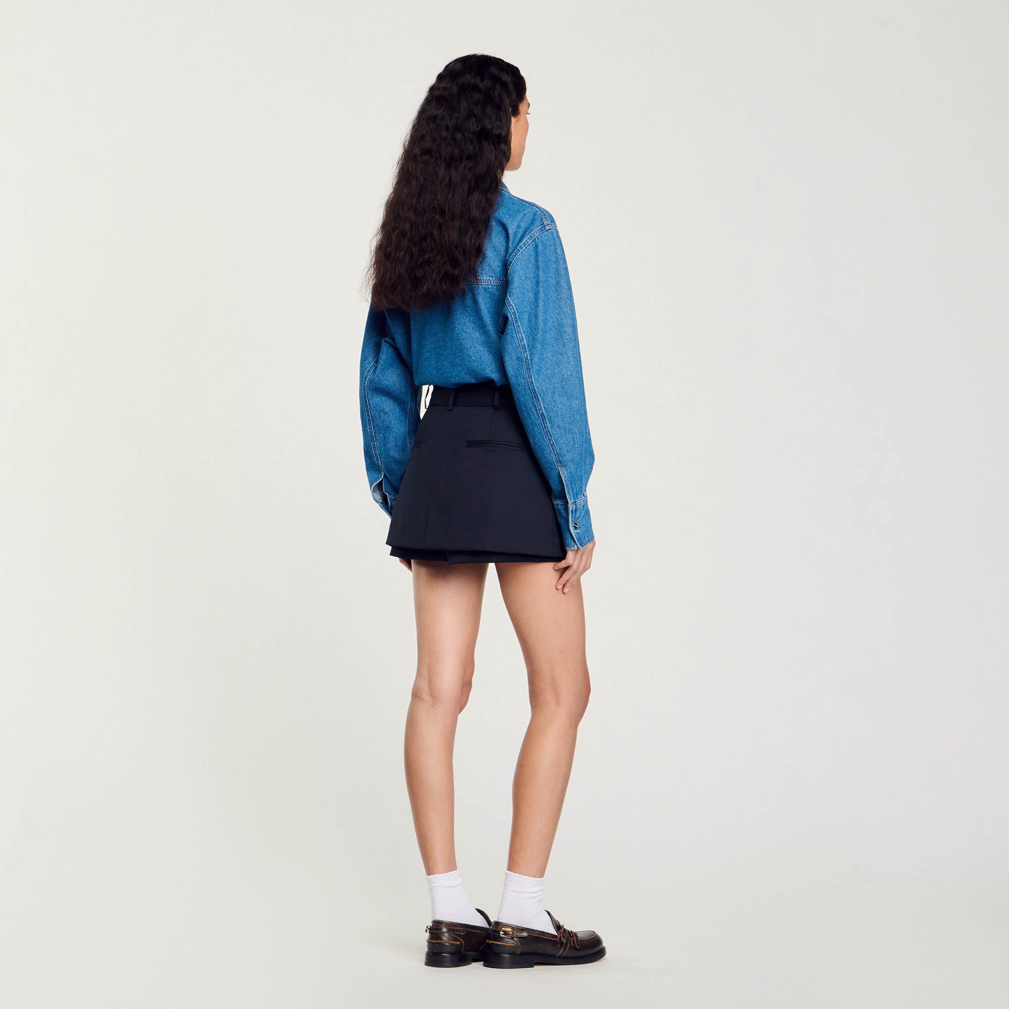 Falda pantalón con trabillas de fantasía