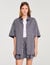 Camisa oversize de rayas con strass