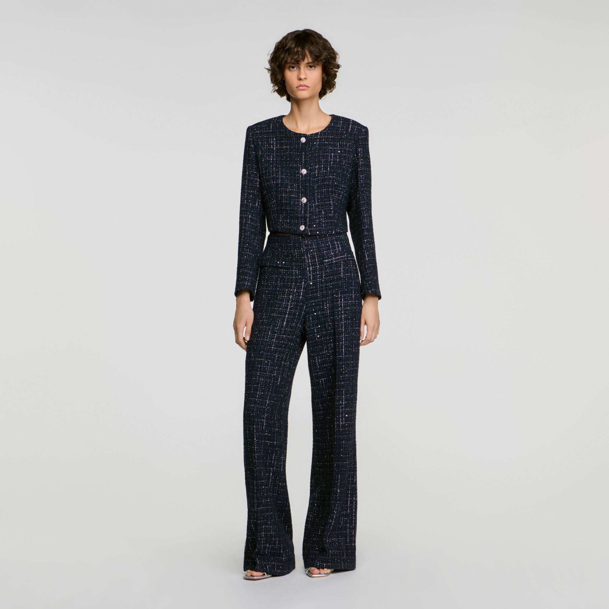 Pantal&oacute;n de tweed de fantas&iacute;a - Mujer | Sandro