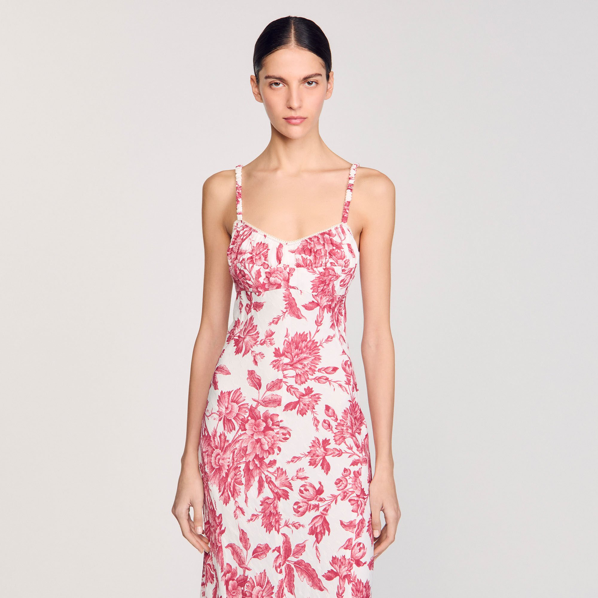 Vestido largo con estampado floral