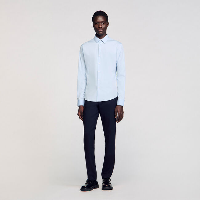 Camisa ajustada de algodón stretch