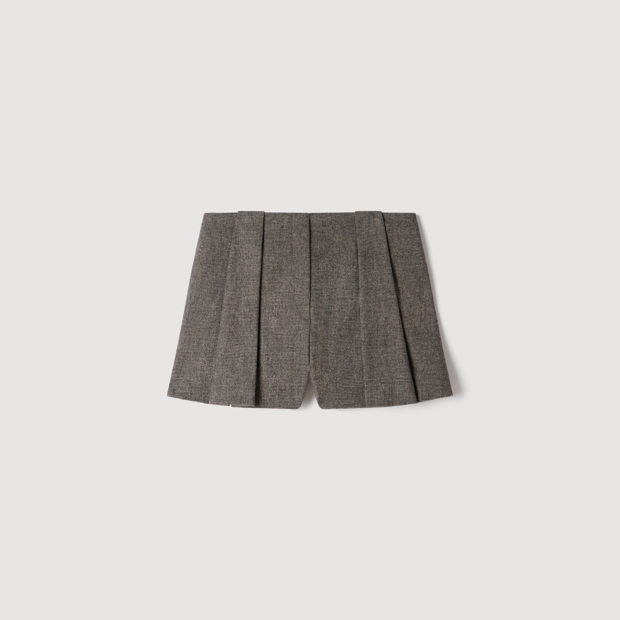 Short de lana pata de gallo - Mujer | Sandro