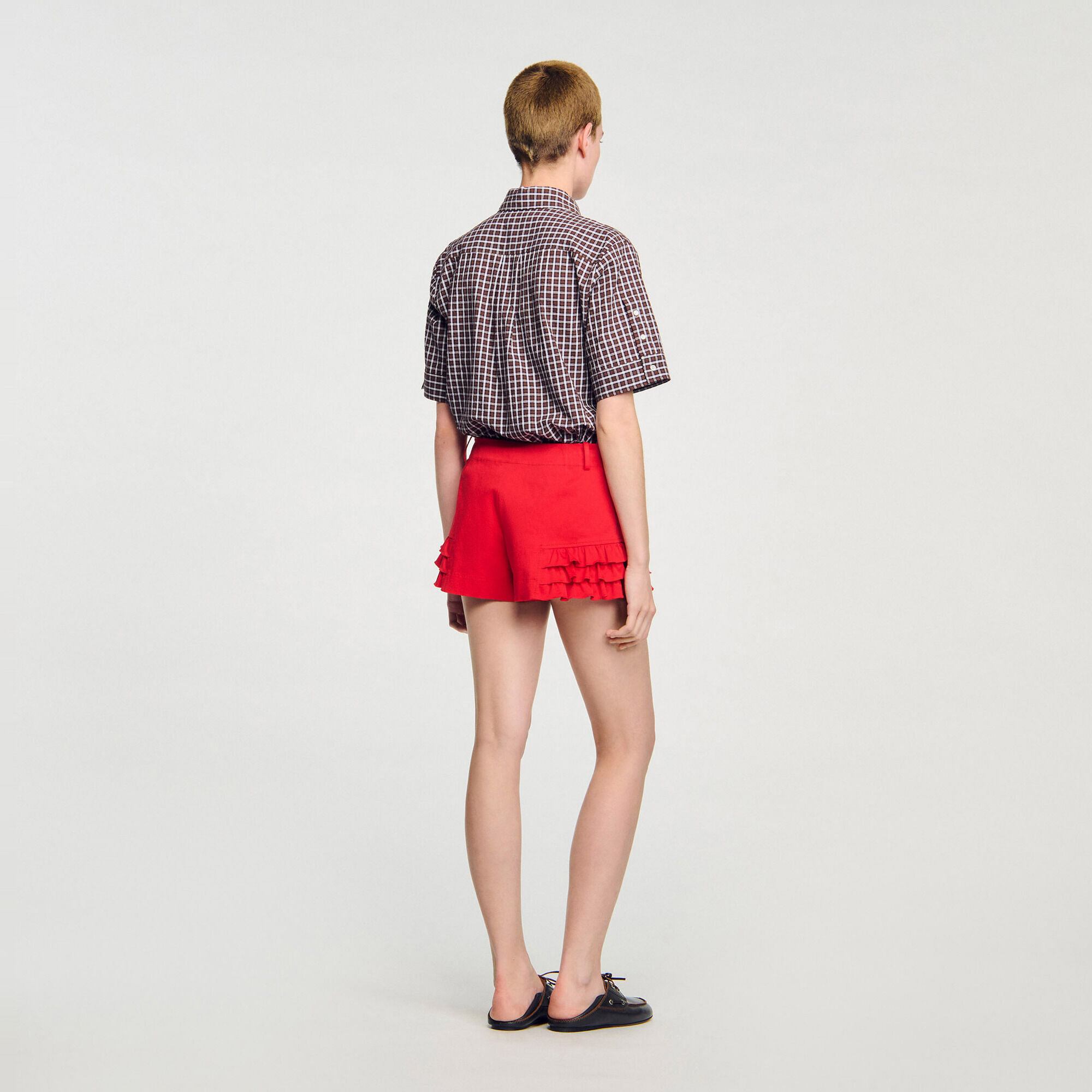 Pantal&oacute;n corto con volantes - Mujer | Sandro