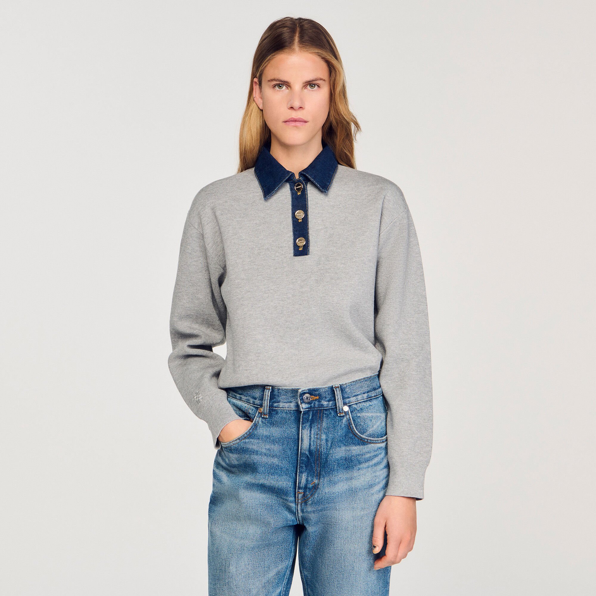 Jersey con cuello vaquero