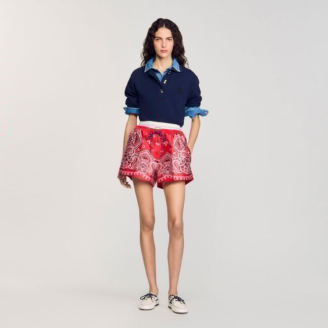 Pantalón corto estampado bandana