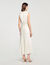 Vestido largo satinado con strass