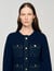 Cárdigan con detalles denim