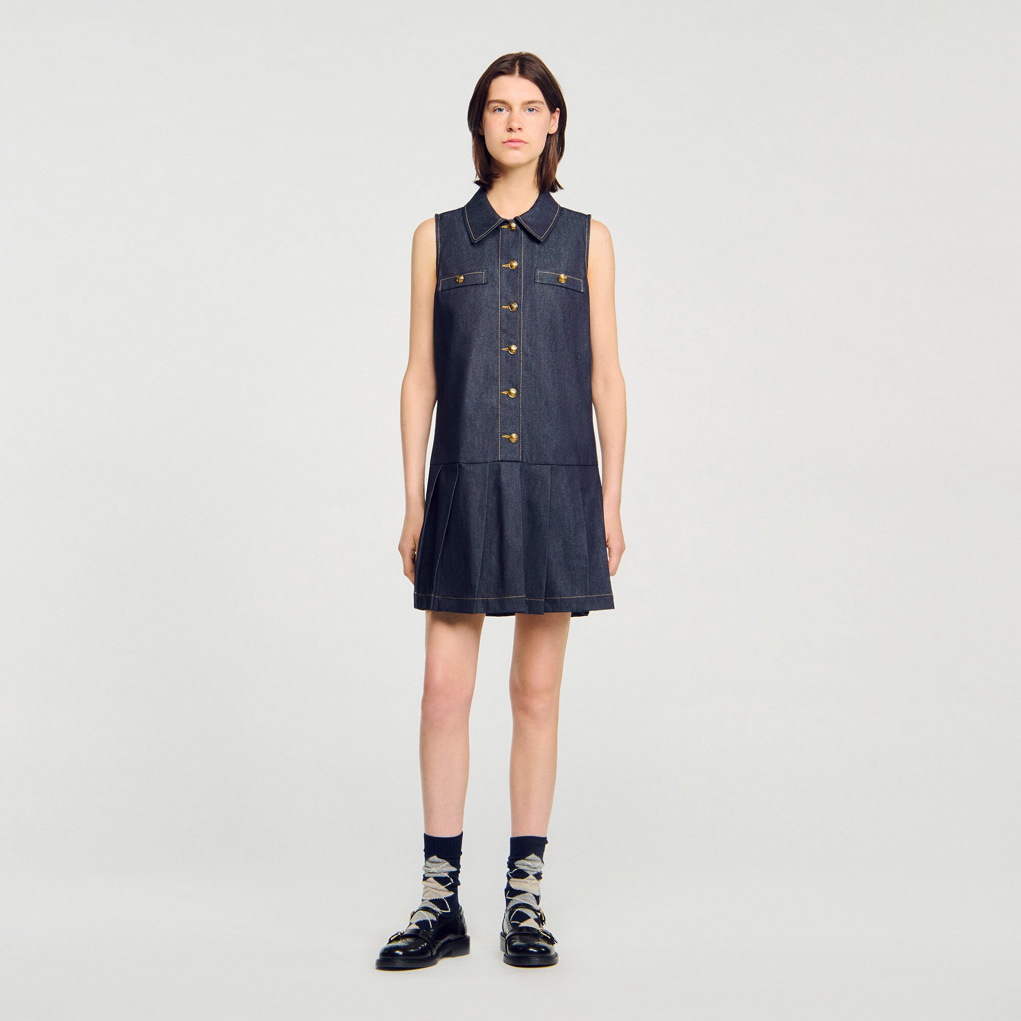 Vestido corto de denim