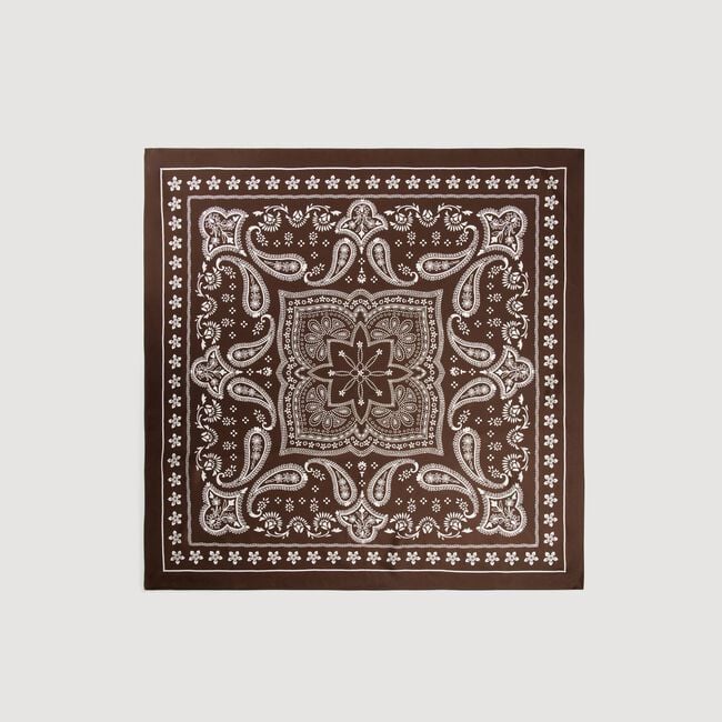 Pa&ntilde;uelo de seda estampado bandana