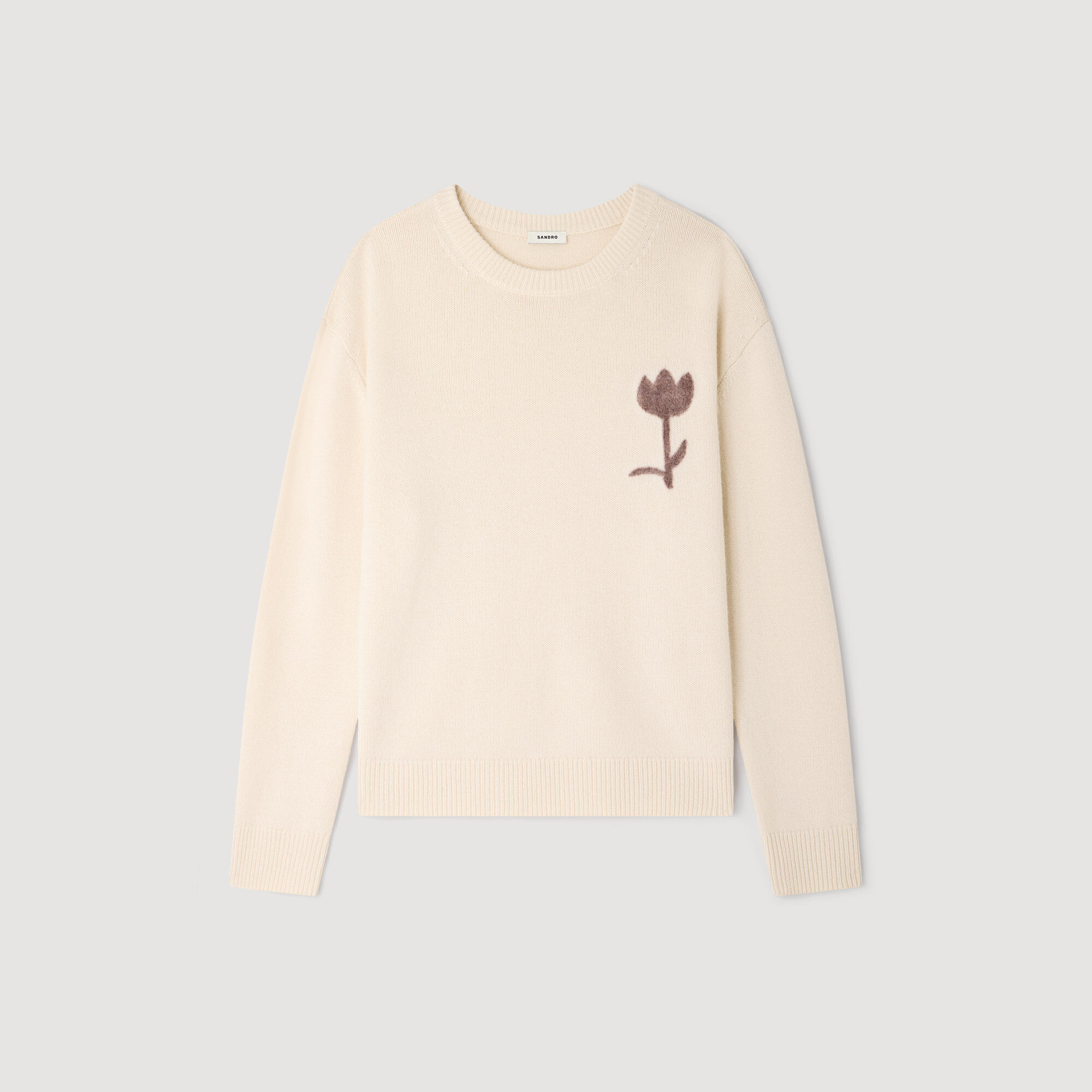 Jersey de lana con detalle de flor