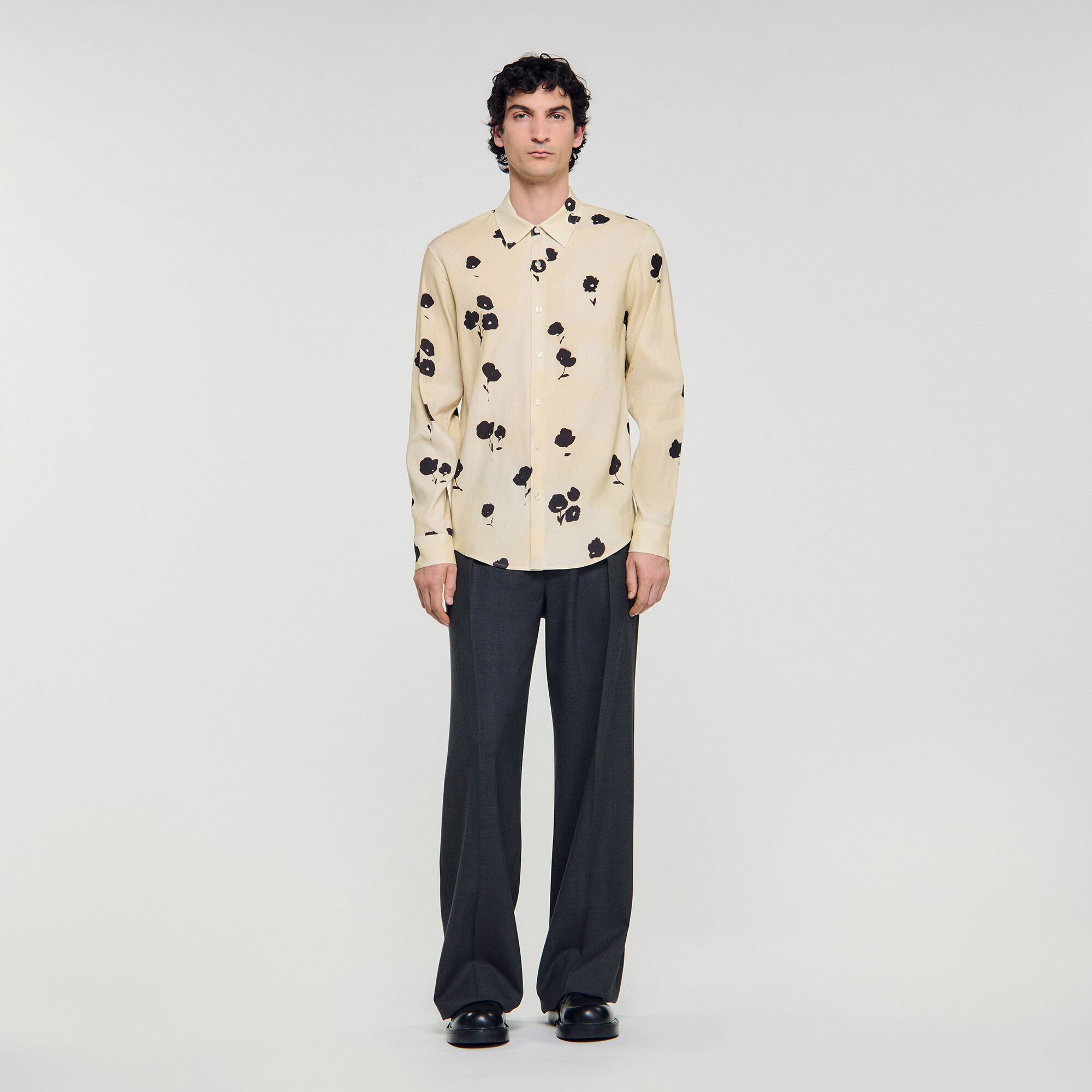 Camisa de lino con estampado floral