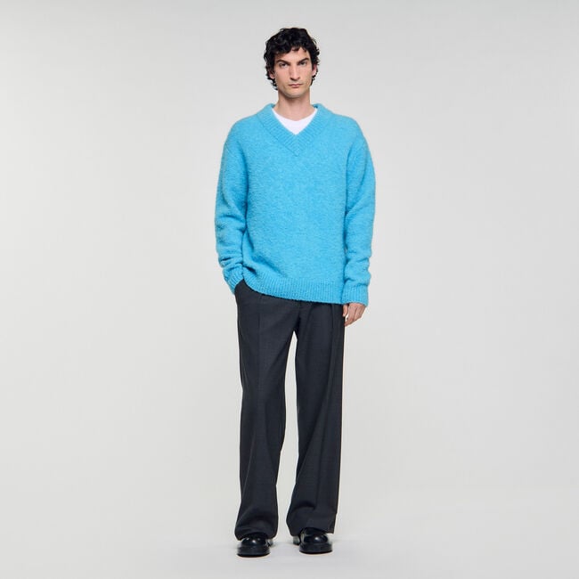 Jersey de cuello V de manga larga