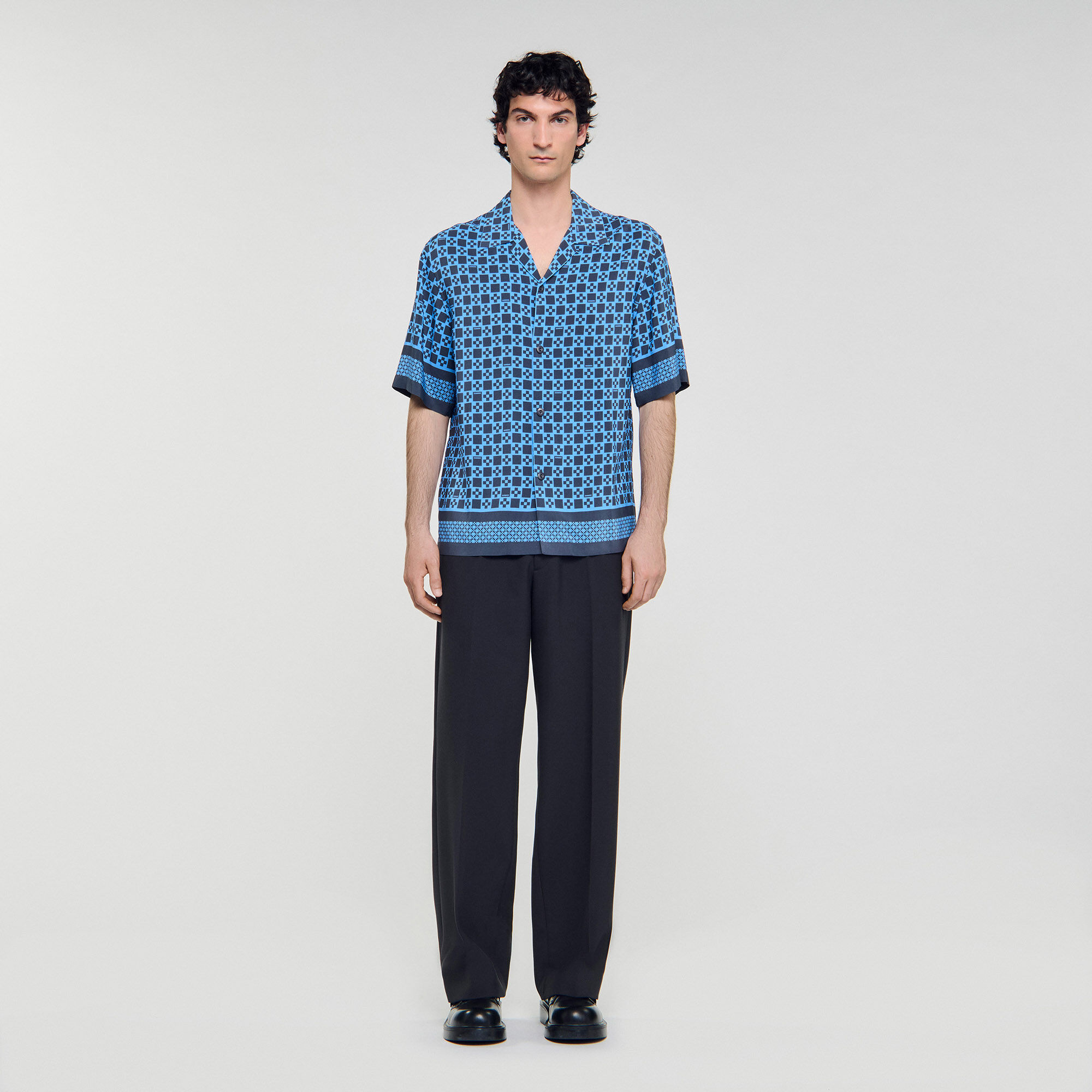 Camisa fluida con estampado Square Cross