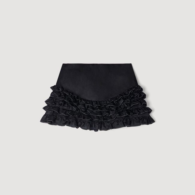 Falda pantalón con volantes cosidos