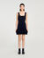 Vestido corto de punto con volantes