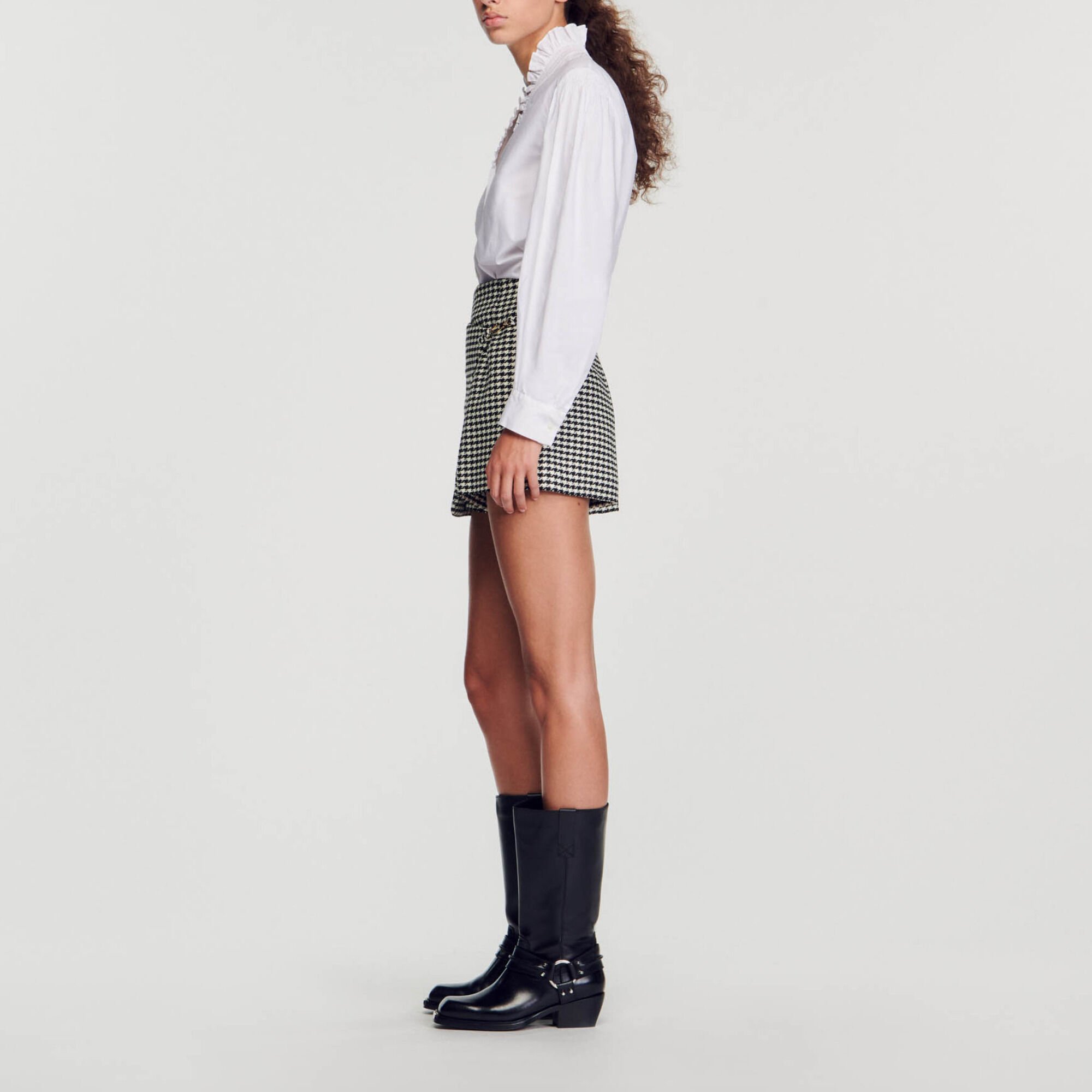 Short con motivo pata de gallo