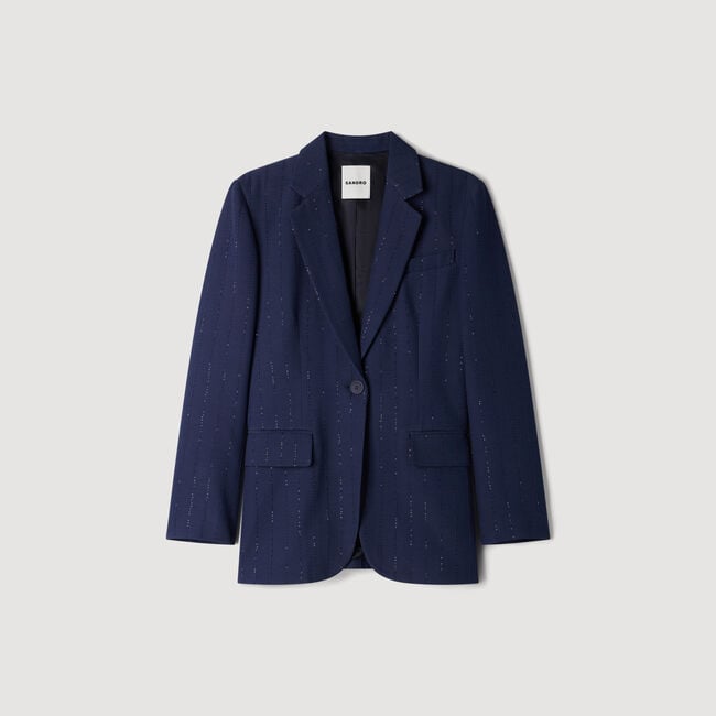 Chaqueta sastre rayas lentejuelas