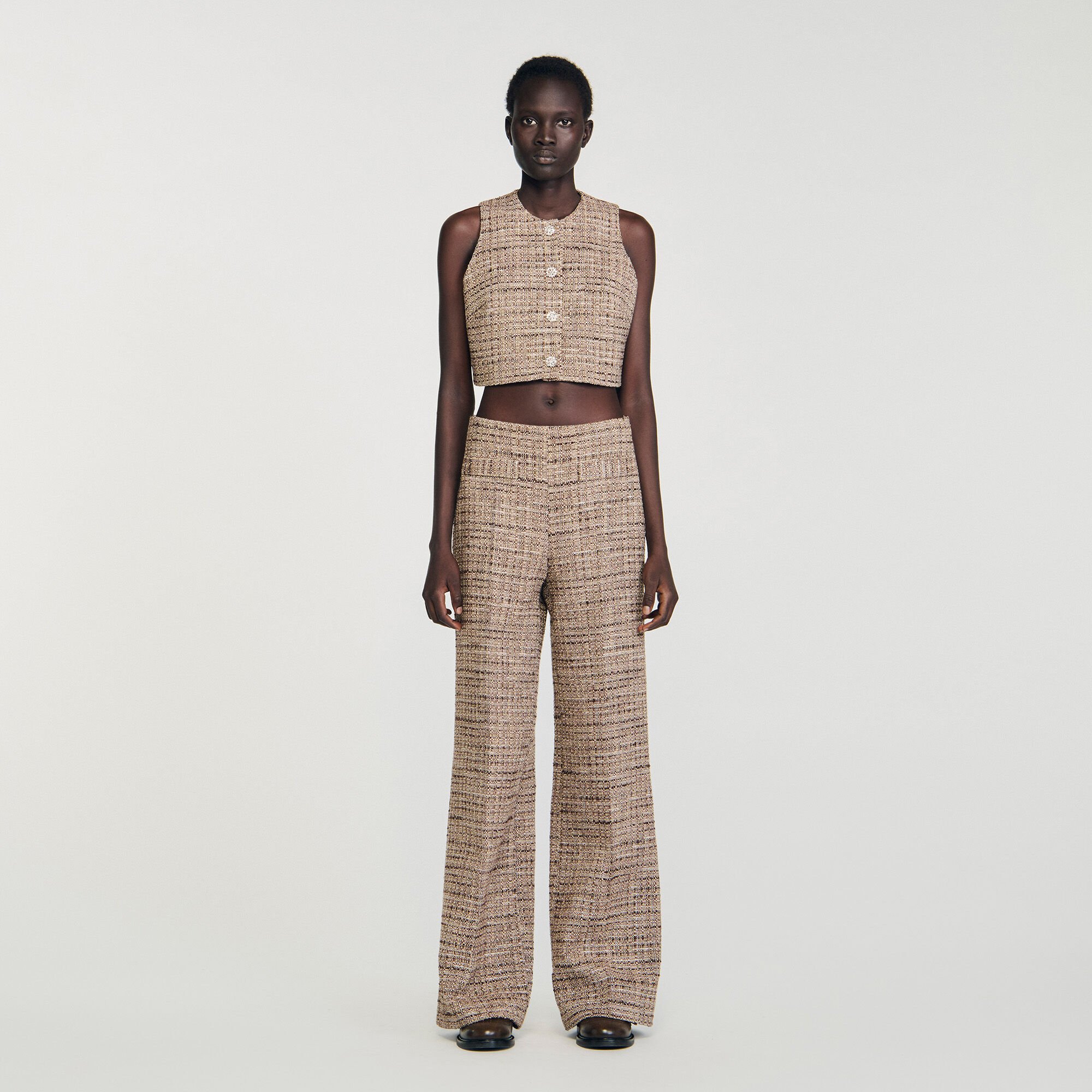 Pantalón de tweed de fantasía