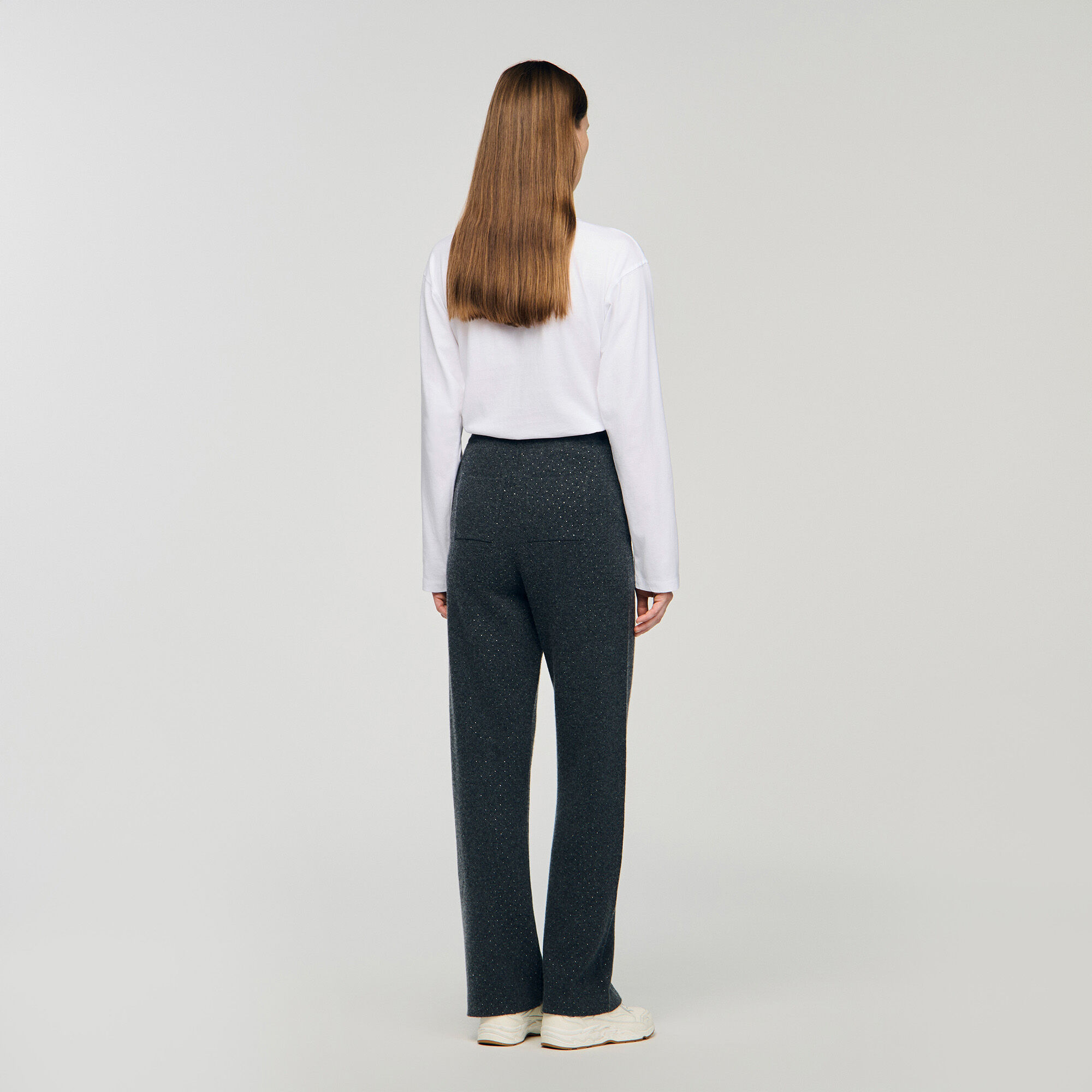 Pantalón de punto con strass